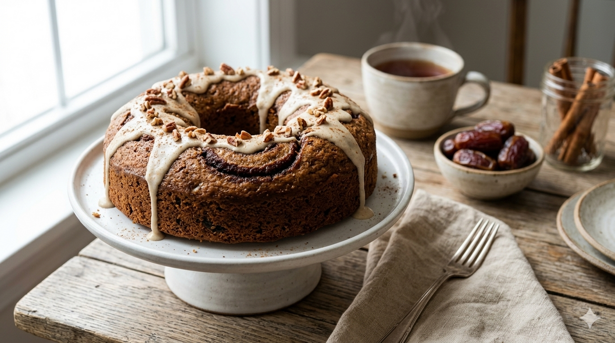 Refined Sugar Free Cinnamon Roll Date Cake