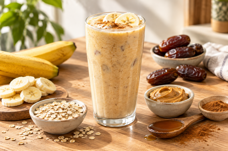 Khajji Date & Banana Energy Smoothie.