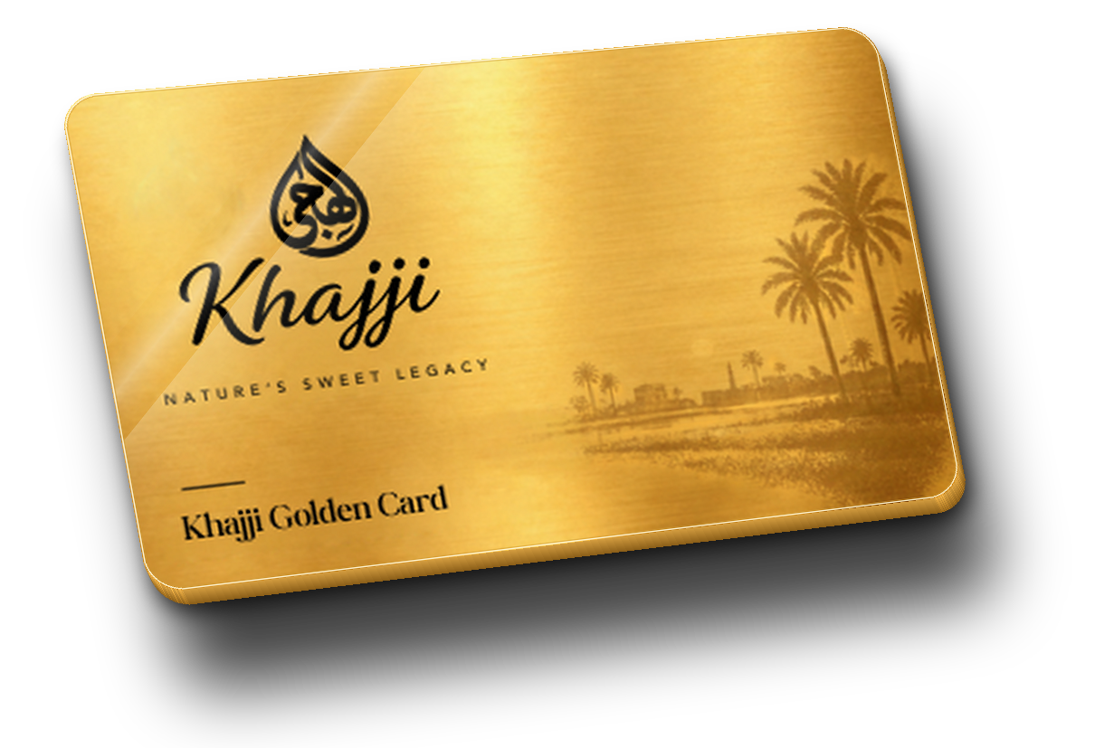 Khajji Golden Card — 3D Metallic Credit Card Membership Mockup