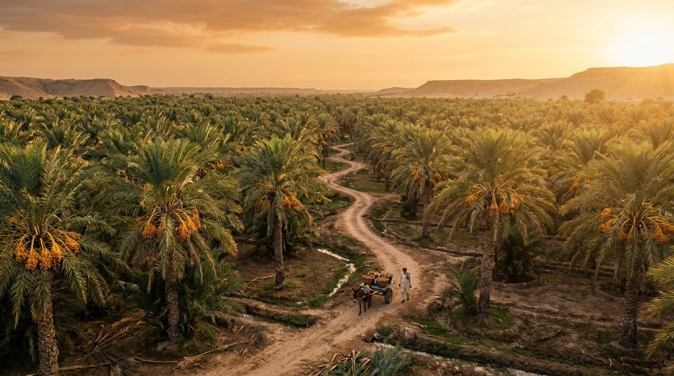 Lush date palm groves in Khairpur, Sindh, Pakistan — Nature’s Sweet Legacy